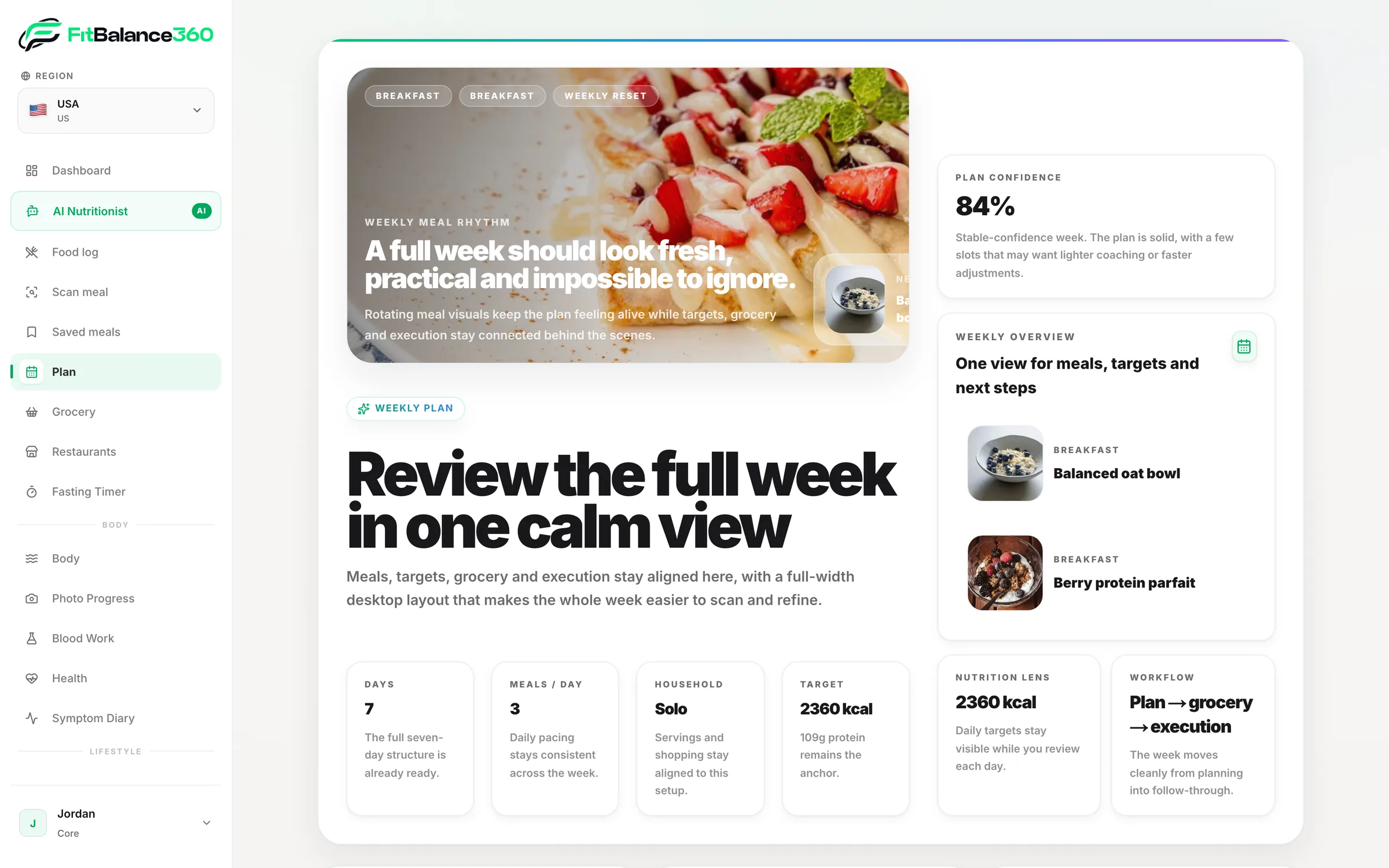 FitBalance360 — nedeljni plan ishrane